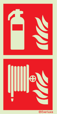 Kombinert Brannslokker og Brannslange skilt | Skilt i henhold til NS ISO 7010