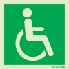 Skilt for rømningsvei tilrettelagt for personer med nedsatt funksjonsevne